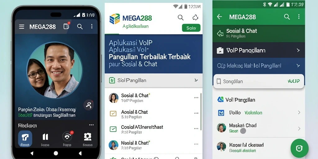 Tampilan antarmuka MEGA288 untuk VoIP Panggilan yang menarik.