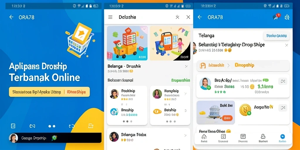 Tampilan antarmuka ORA78 yang intuitif untuk pengguna Dropship.