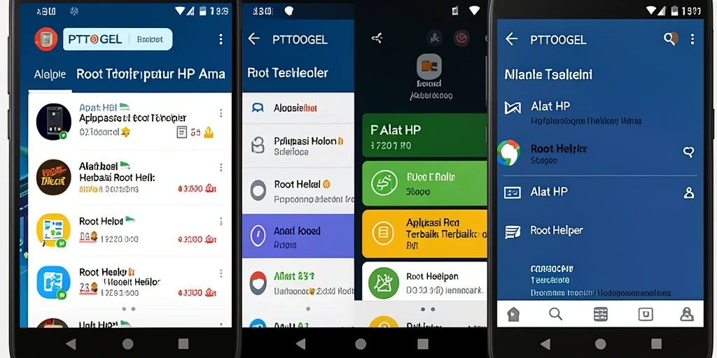 Tampilan antarmuka PTTOGEL yang mudah dipahami dan fungsi Root Helper.