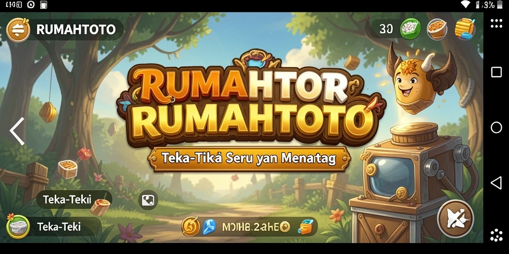 Antarmuka RUMAHTOTO dengan berbagai teka-teki menantang.