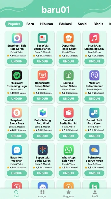 Tampilan katalog aplikasi baru01
