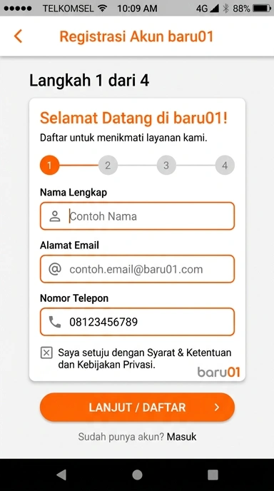 Tampilan halaman daftar baru01